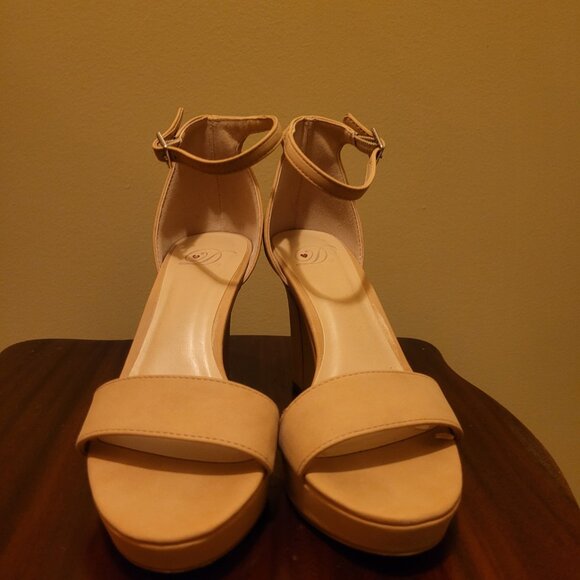 Tan 4" Block Heel Sandals - Picture 3 of 7